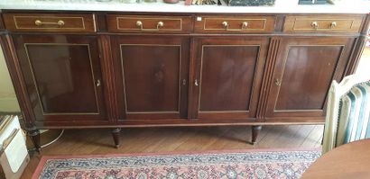 Grand buffet placage de palissandre ouvrant...