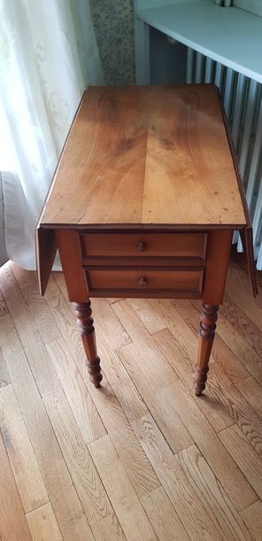 Table à volets en bois naturel et bois de...