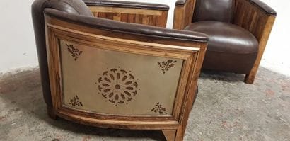Paire de fauteuils de style art déco en bois,...