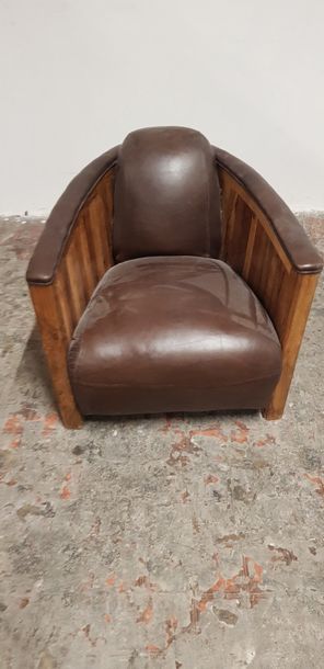 Paire de fauteuils de style art déco en bois,...
