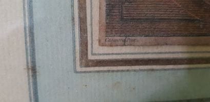 Couple de bergers, Gravure réhaussée d’après...