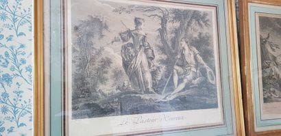 Deux gravures en noir dans le goût du XVIIIème...