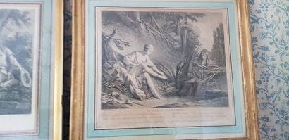 Deux gravures en noir dans le goût du XVIIIème...
