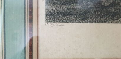 Deux gravures en noir dans le goût du XVIIIème...