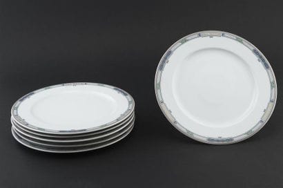 Paul BOCUSE, 
Six grandes assiettes en porcelaine...