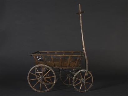 Charrette d'enfant à bras en bois naturel
H :...