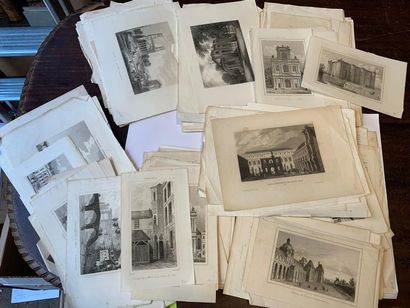 PARIS Un lot de gravures XIXe petits for...