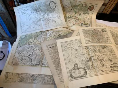 LORRAINE un lot de 9 cartes XVIIe siècle...