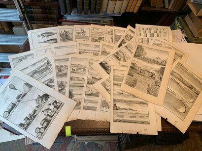 PECHE Lot de 27 gravures in folio XVIIIe...
