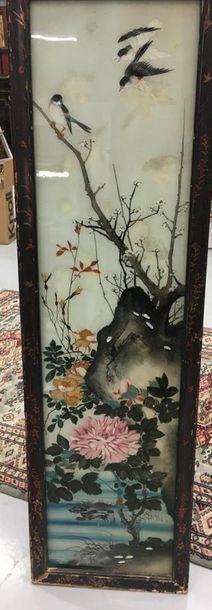 CHINE vixé sous verre
119 x 28 cm