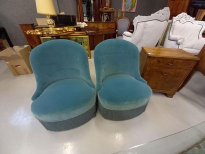 Paire de fauteuils crapaud