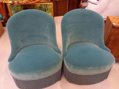 Paire de fauteuils crapaud