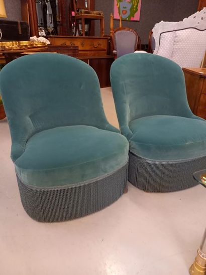 Paire de fauteuils crapaud