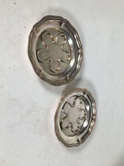 Paire de dessous de bouteille en métal