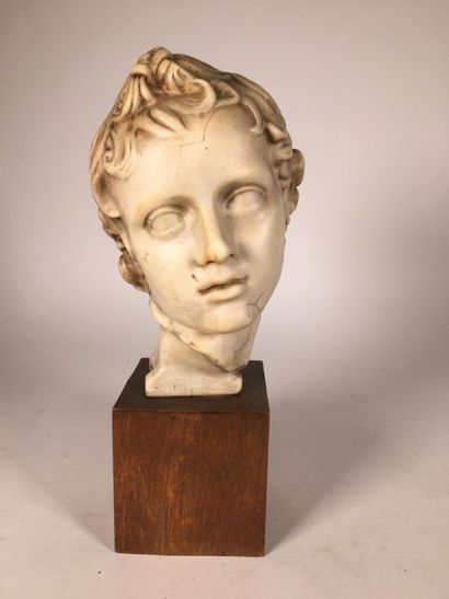 Buste à l'antique en cire
Socle en bois
H...