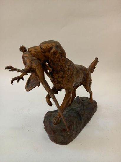 LIENARD
Chien et gibier 
Signé
H : 23 cm