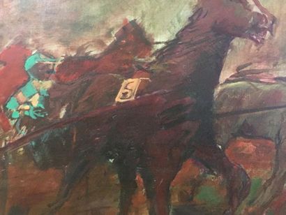 A COUTTY
course de trot
65 x 81 cm
huile...