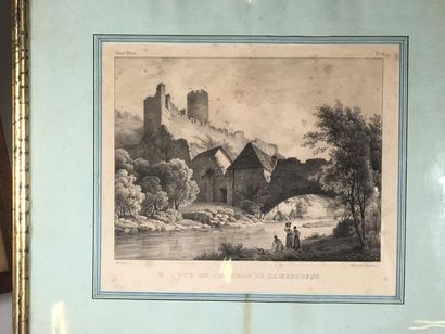Vue du château de Kayersberg et plan de Strasbourg...