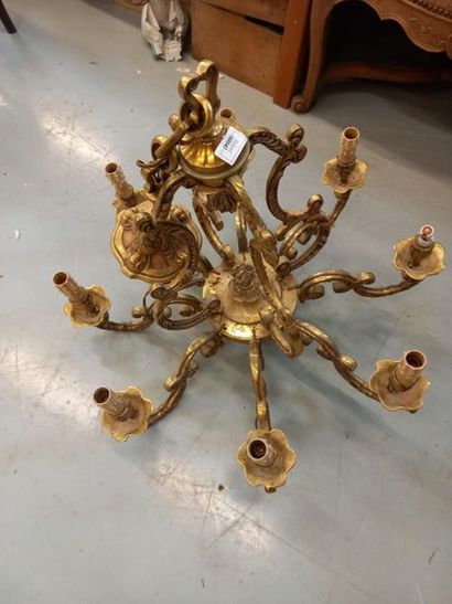 Suspension en bronze doré à 8 feux
H : 57...