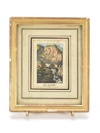 3 gravures en couleur dont Pont du diable...