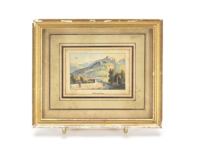 3 gravures en couleur dont Pont du diable...