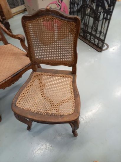 2 fauteuils et 2 chaises canées