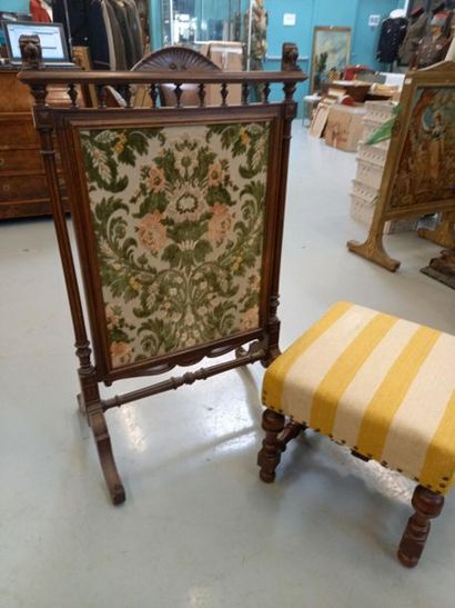 Parefeu de cheminée à décor de fleurs en...