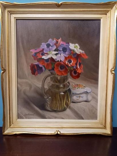 CABAUSSEL 
Bouquet 
Huile sur carton
45 x...