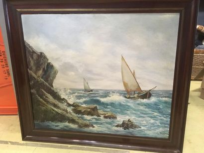 E. BOURDY
Marine
Huile sur panneau
60 x 73...