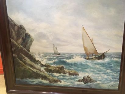 E. BOURDY
Marine
Huile sur panneau
60 x 73...