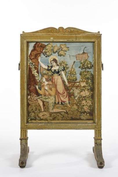 Ecran de cheminée en bois laqué, l'écran...