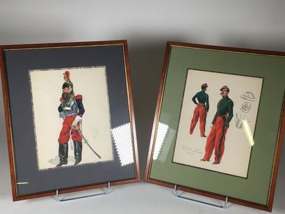 Paire de dessins militaire
29 x 22 cm