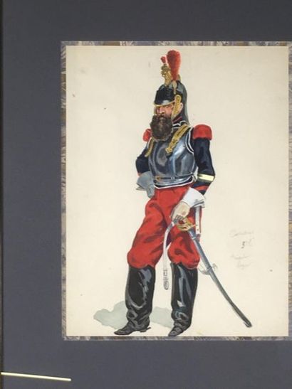 Paire de dessins militaire
29 x 22 cm