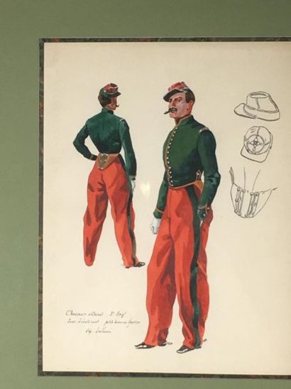 Paire de dessins militaire
29 x 22 cm