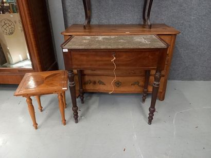 Table desserte plateau marbre ouvrant par...