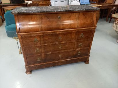 Commode scribanne en bois de placage, Epoque...