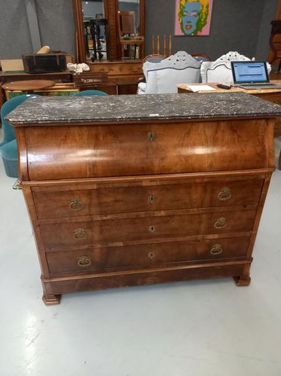 Commode scribanne en bois de placage, Epoque...