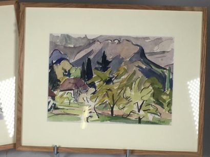 Adrien BAS 
Paysage de Provence
Vue de montagne
19...
