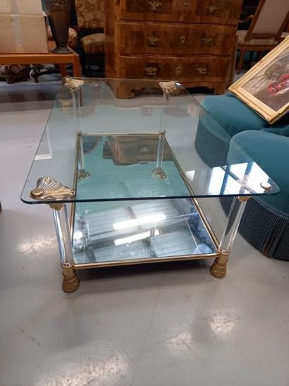 Table basse en verre et plexiglass
H : 41...