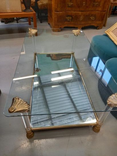 Table basse en verre et plexiglass
H : 41...