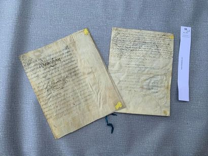 2 diplômes ecclésiastiques sur vélin.