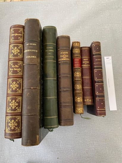 Un ensemble de 7 volumes reliés cuir XIX...