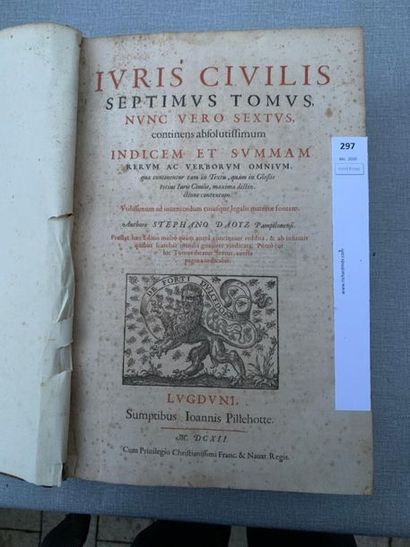 S. Daoyz. Juris Civilis Septimus tomus. Un....