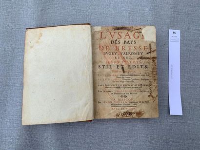 Charles Revel. L'usage des pays de Bresse,...
