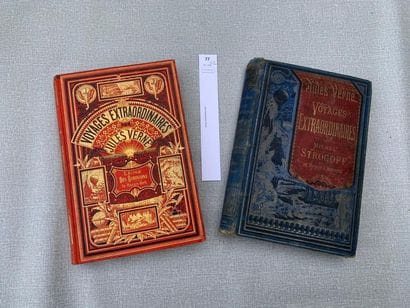 Jules Verne. 2 cartonnages Hetzel : Michel...