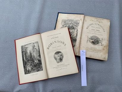 Jules Verne. 2 cartonnages Hetzel : Michel...