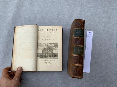 [Homère] L'Illiade. 1 tome en 2 volumes in-8....