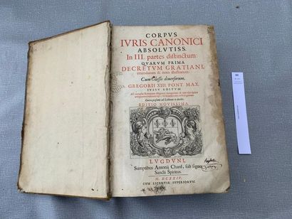 Corpus juris canonici. 1 volume in-folio....