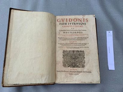 Guidonis Papae I. Decisiones. Genève, 1667....