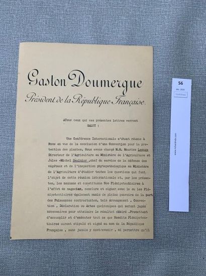 Gaston Doumergue et Aristide Briand. Document...
